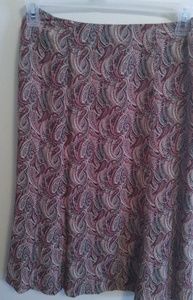 🌞Talbot's Paisley 100% Silk Flare Skirt Size 6P